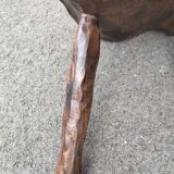 Old wooden side table vintage tree trunk décor