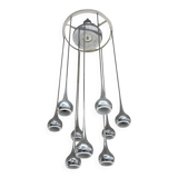 Modernist 9-Light Chandelier attributed to Angelo Brotto for Esperia, 1970s