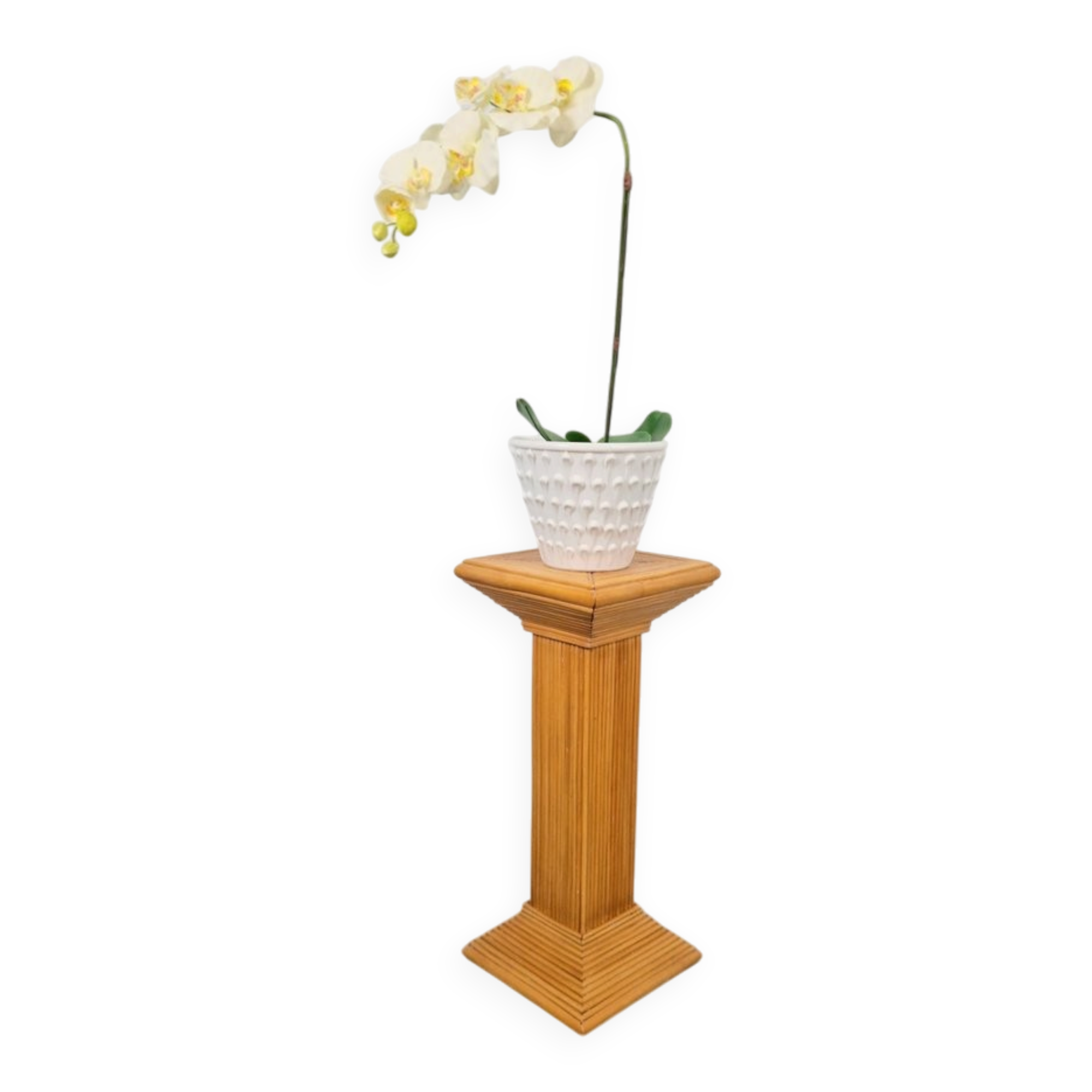 Vintage Rattan Pedestal from Vivai del Sud, 1980s