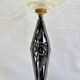 Art Deco lamp 1930 wrought iron opalescent glass fish Ezan