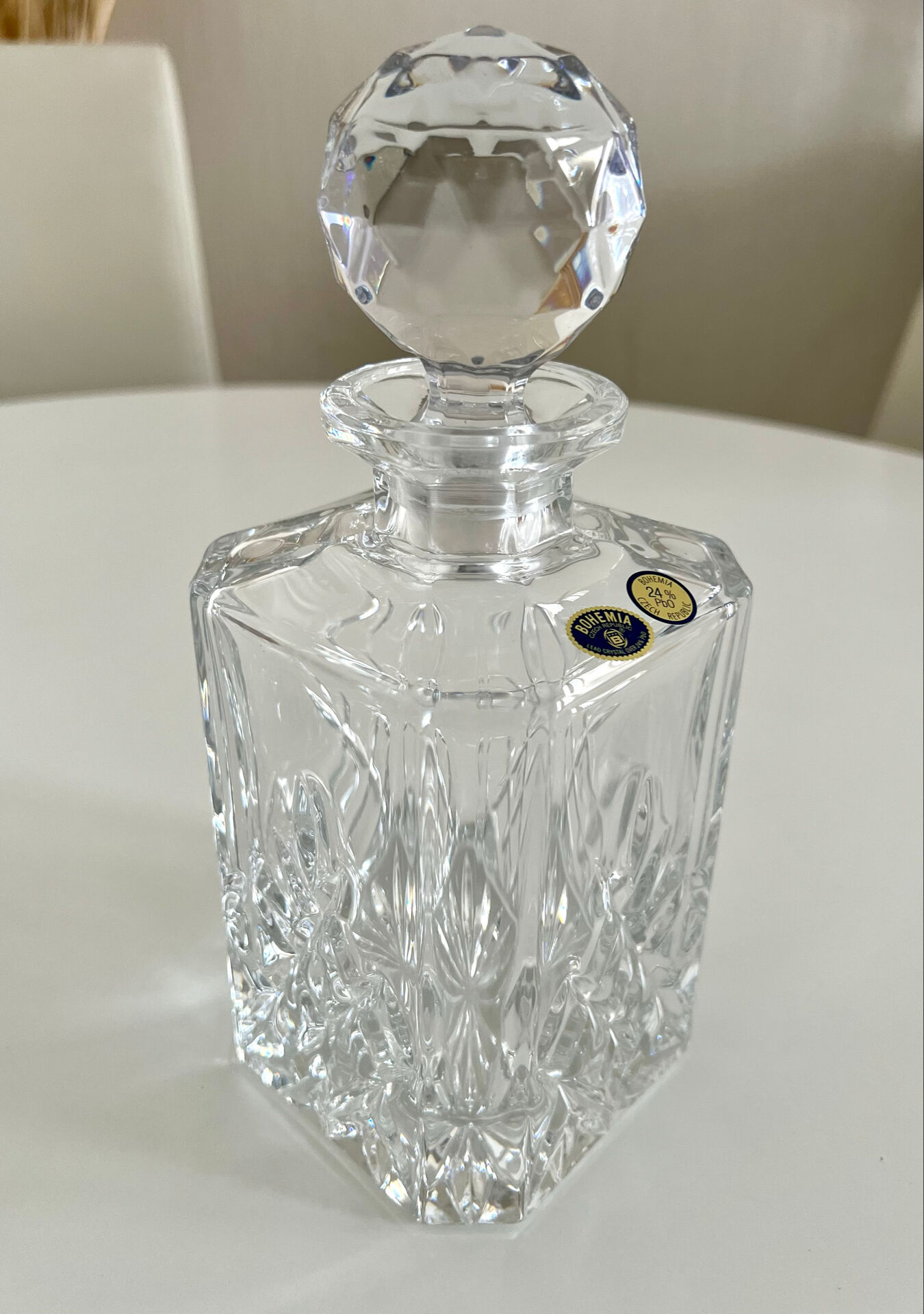 24% PbO crystal whisky carafe – Czech Republic - N