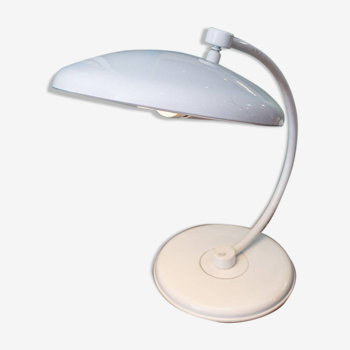 Lampe de bureau vintage en métal blanc style Bauhaus
