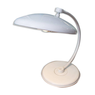 Vintage white metal Bauhaus style desk lamp