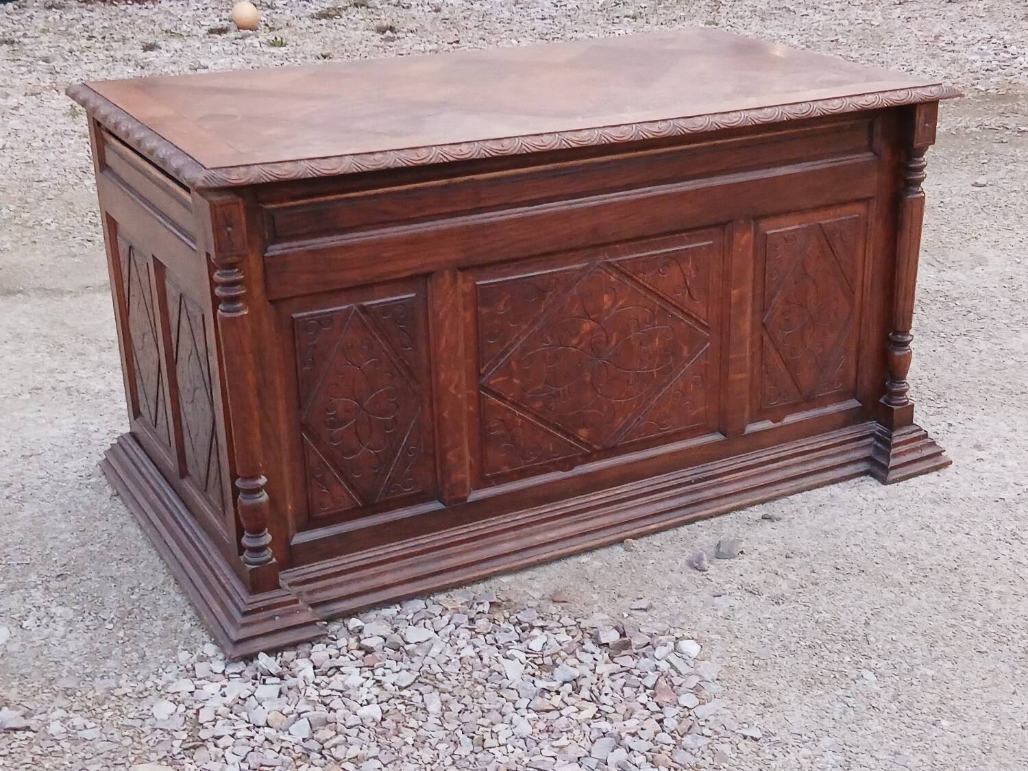 Carved Minister's Desk "Double Face" – 1950s