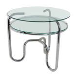 Table tubular steel and glass Czech Republic 1930 s vintage
