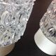 Pair of cylindrical structured glass ceiling lights / vintage 60s-70s