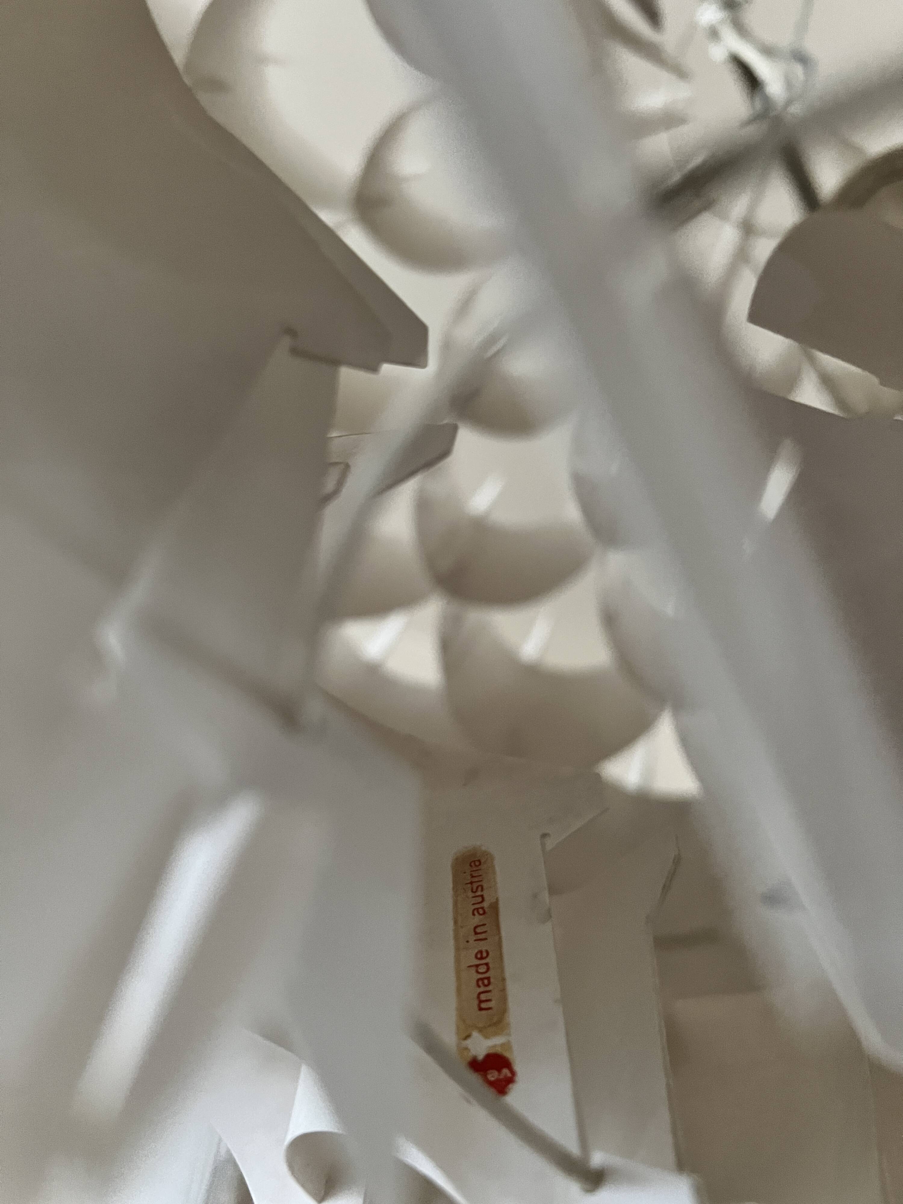 Rhythmic sculptural globe pendant light by H. Milanda, Scandinavian design, 1970