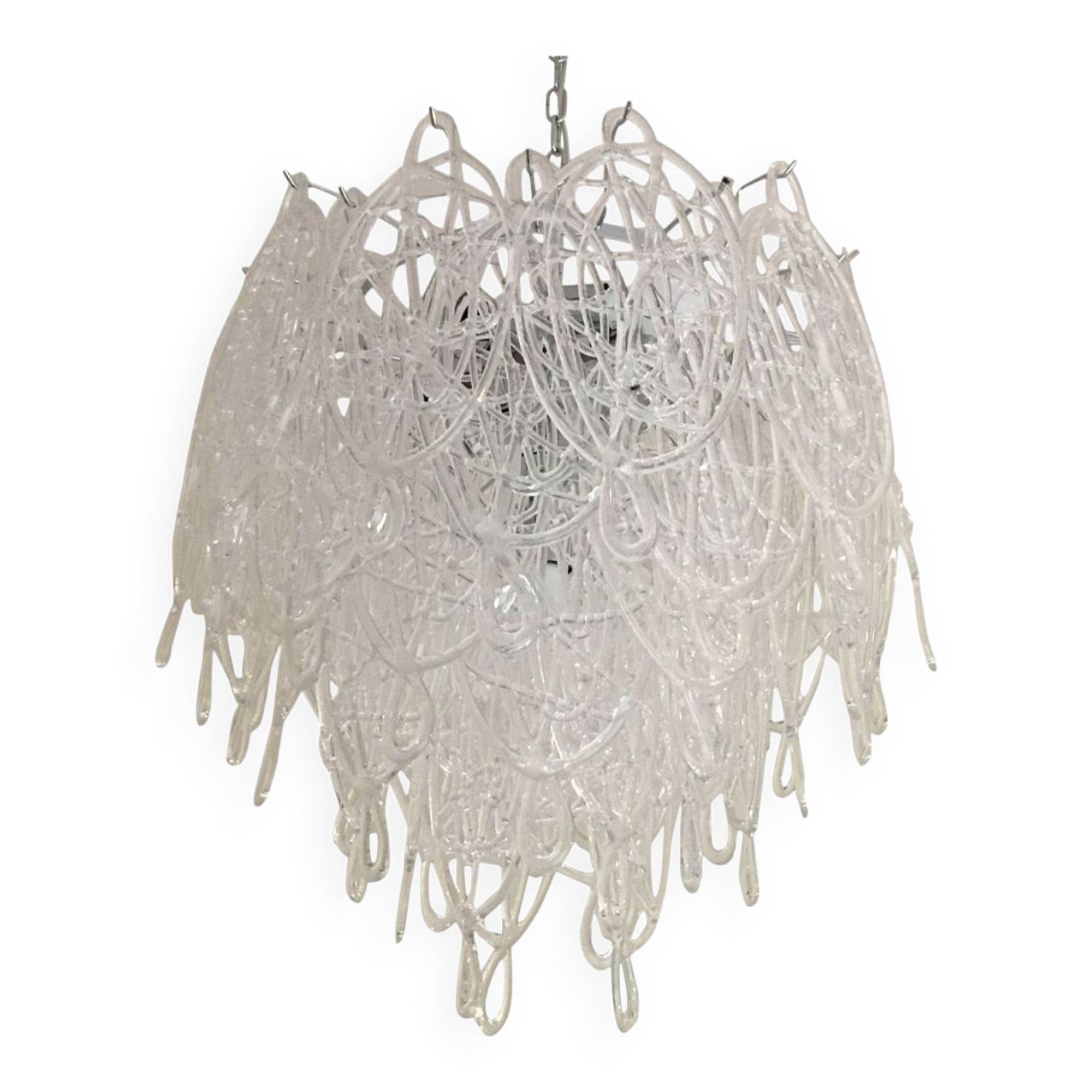 Clear “ragnatela” murano glass chandelier d60