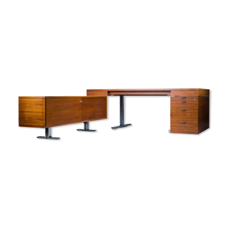 Bureau avec buffet de Walter Knoll pour la série Art Collection, Allemagne 1970