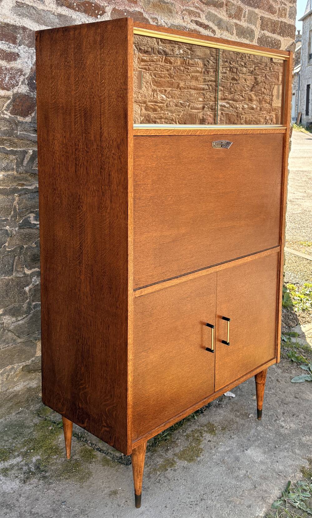 Vintage oak secretary – Scandinavian design – 1950s/60s