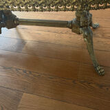 Coffee table Green marble and brass