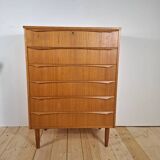 Danish teak chest of drawers with six drawers – Scandinavian mid-century design, 1960s