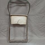 Old garden chair low folding metal fabrics 1900