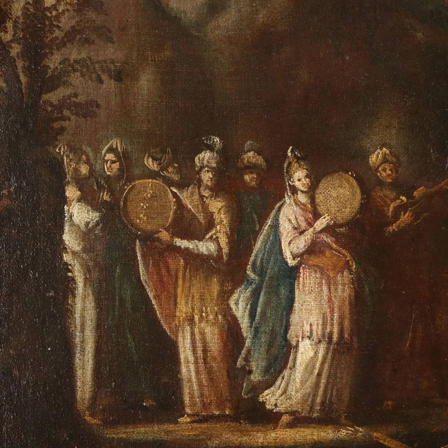 Ancient painting "The Crossing of the Red Sea" oil on canvas '600