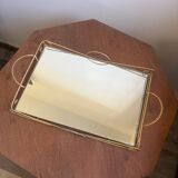 Brass tray with mirror
