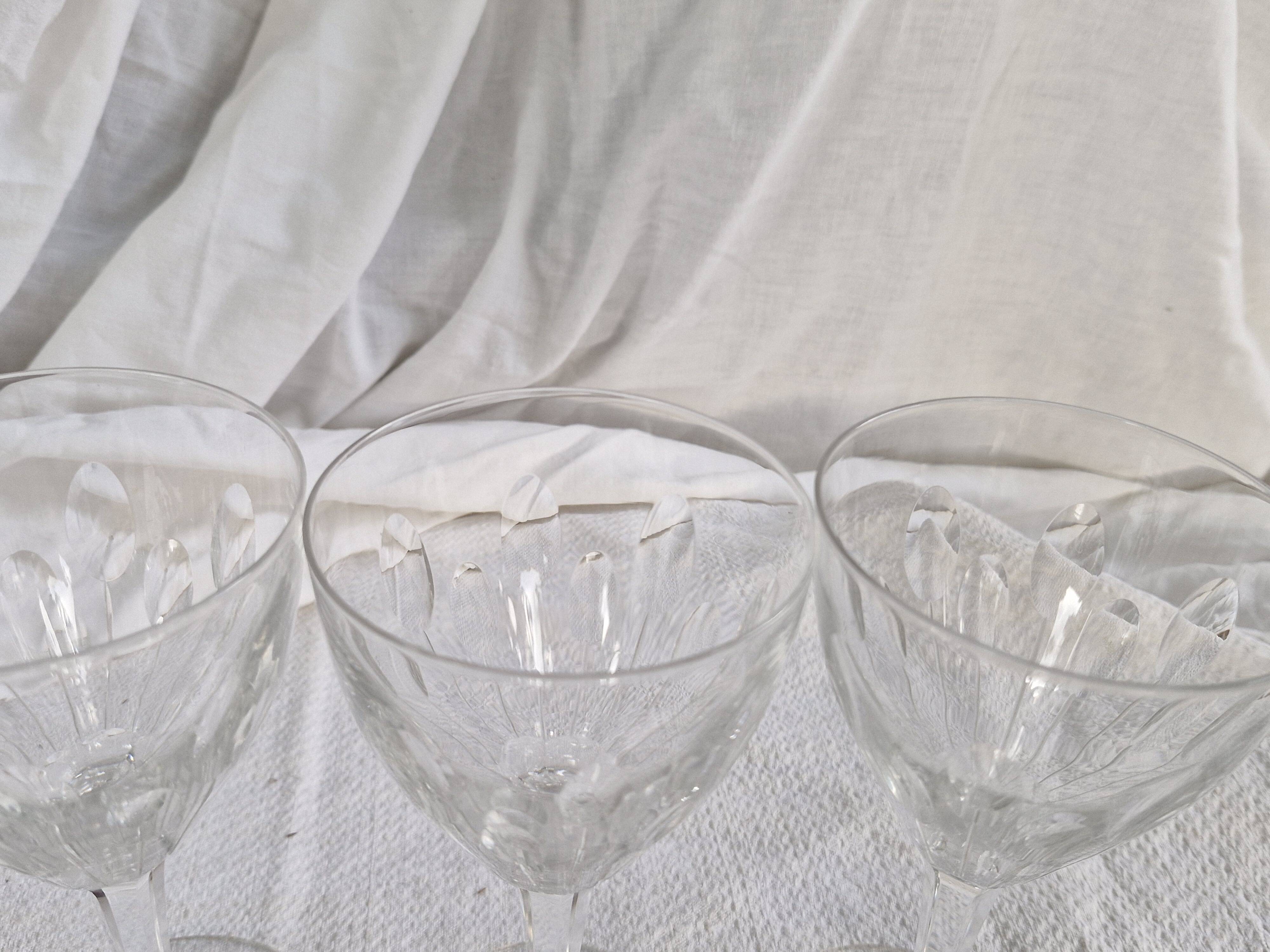 4 Verres à eau anciens - cristal Val Saint Lambert modèle Nestor taille Ham