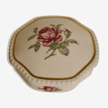 Porcelain box of Limoges RH pink decorations