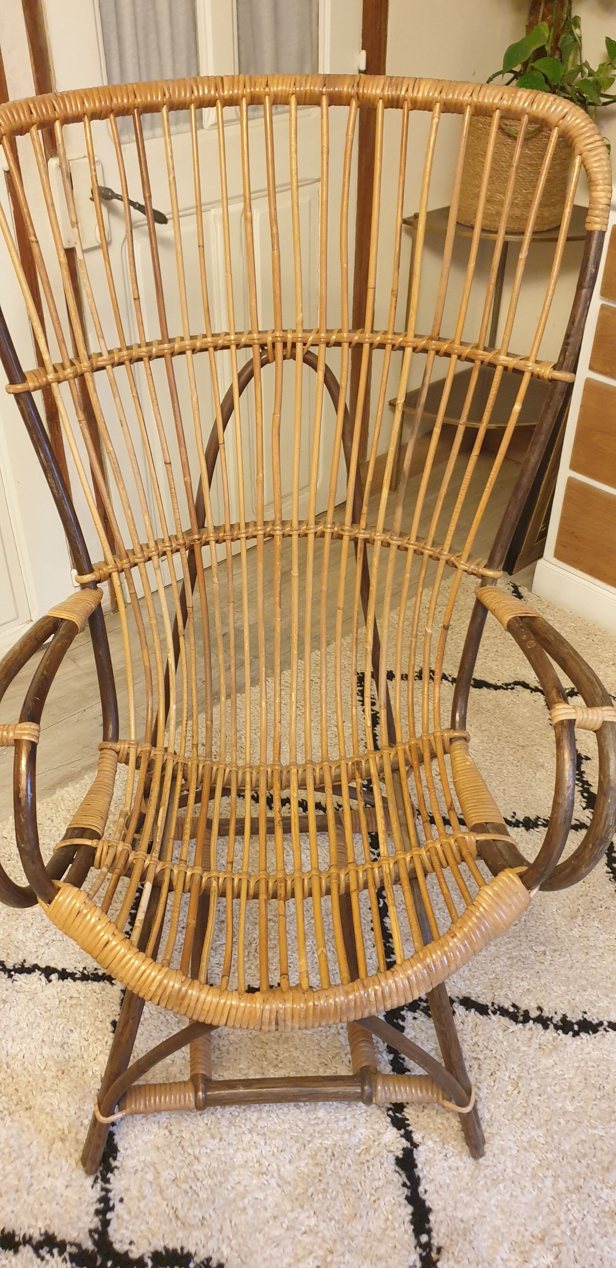 Pair of rattan armchairs