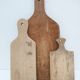 Trois planches à découper bois massif patiné vintage
