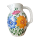 Pitcher vase shiny flowered ceramic