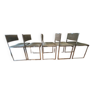 Set of 5 Willy Rizzo dining room chairs 1970