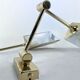 Postmodern pair of articulated brass wall lamps by Baulmann Leuchten. Germany 1980s