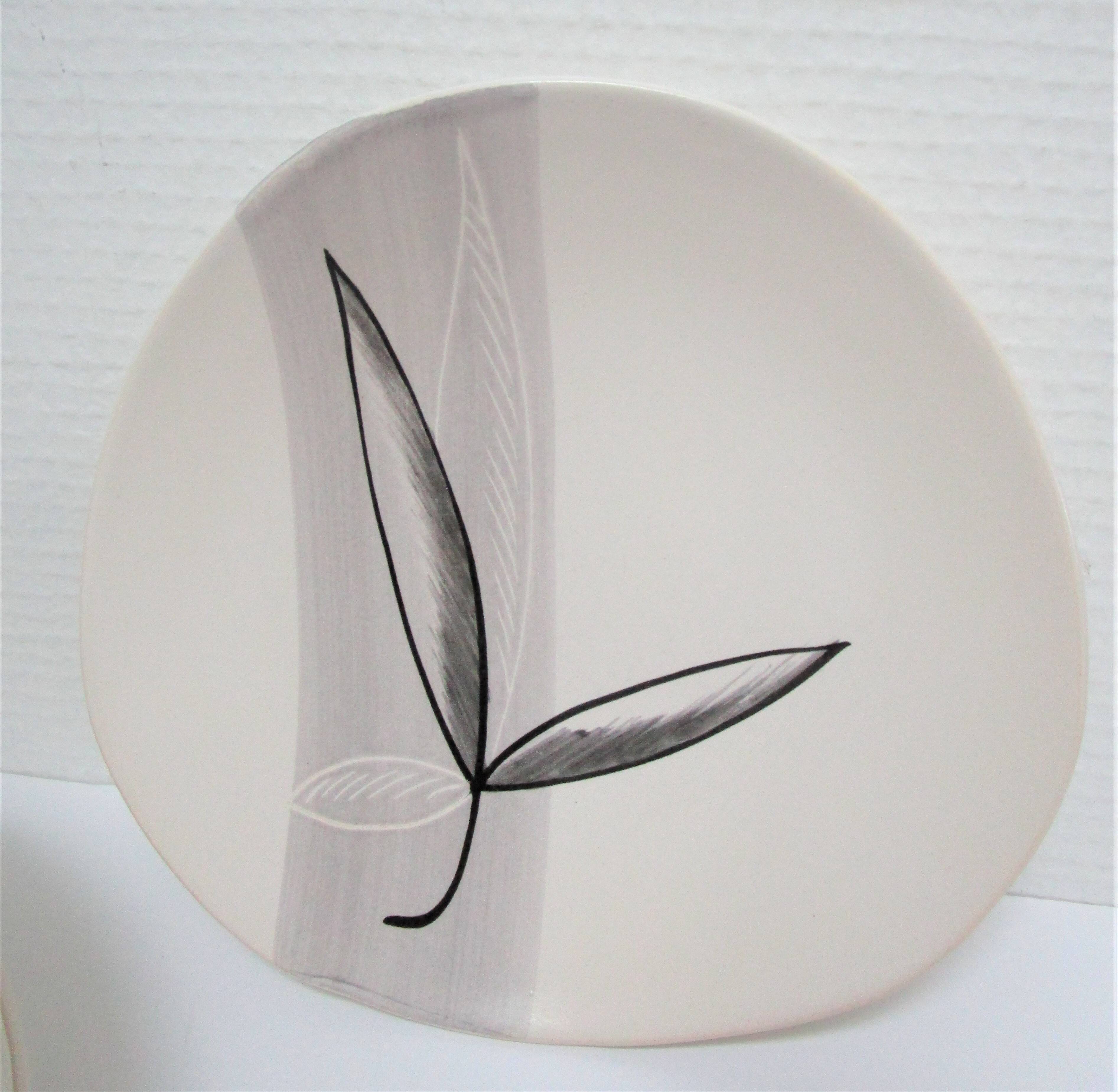 Ten Pornic design plates from the 60s, "Lotus" model