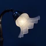 Antique art nouveau table lamp with frosted glass shade