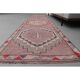 1970s Turkish hand-knotted wool cotton pink runner rug 94x335