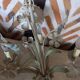 Polychrome metal flower chandelier