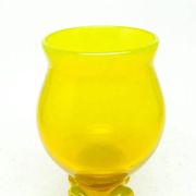 Modernism vase, yellow glass, designed by J. Słuczan-Orkusz, Poland, 1970s