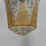 Vintage hanging lamp with glass shade