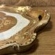 Old florentine tray painted wood, gilded, vintage 60,70
