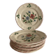 Dessert plates in faience from Desvres, hand-decorated.
