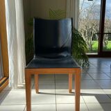 Lot de 6 chaises Matteo Grassi en cuir noir
