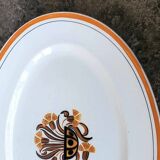 Plat ovale Creil et Montereau modèle Oeillet