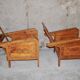 Fauteuils de véranda vintage en bois avec marqueterie incrustée 1930s