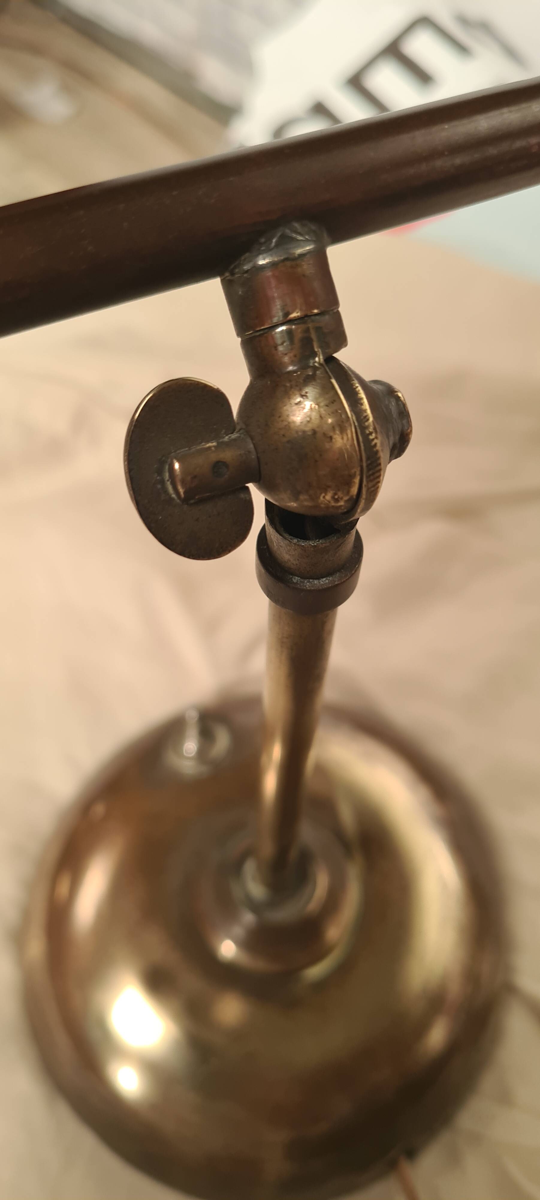 original 1920s articulated brass desk lamp 33x20