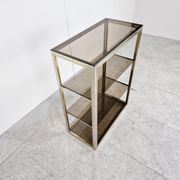 Etagère laiton vintage et chrome, années 1970