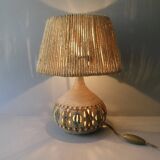 Signed stoneware lamp, Raphael Giarrusso, 1960s
