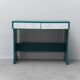 Vintage petrol green desk with drawers 1970s modernism