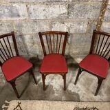 6 Baumann bistro chairs, Parisian beechwood and red ska - old and vintage