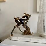 Marble table lamp, gold metal and glass