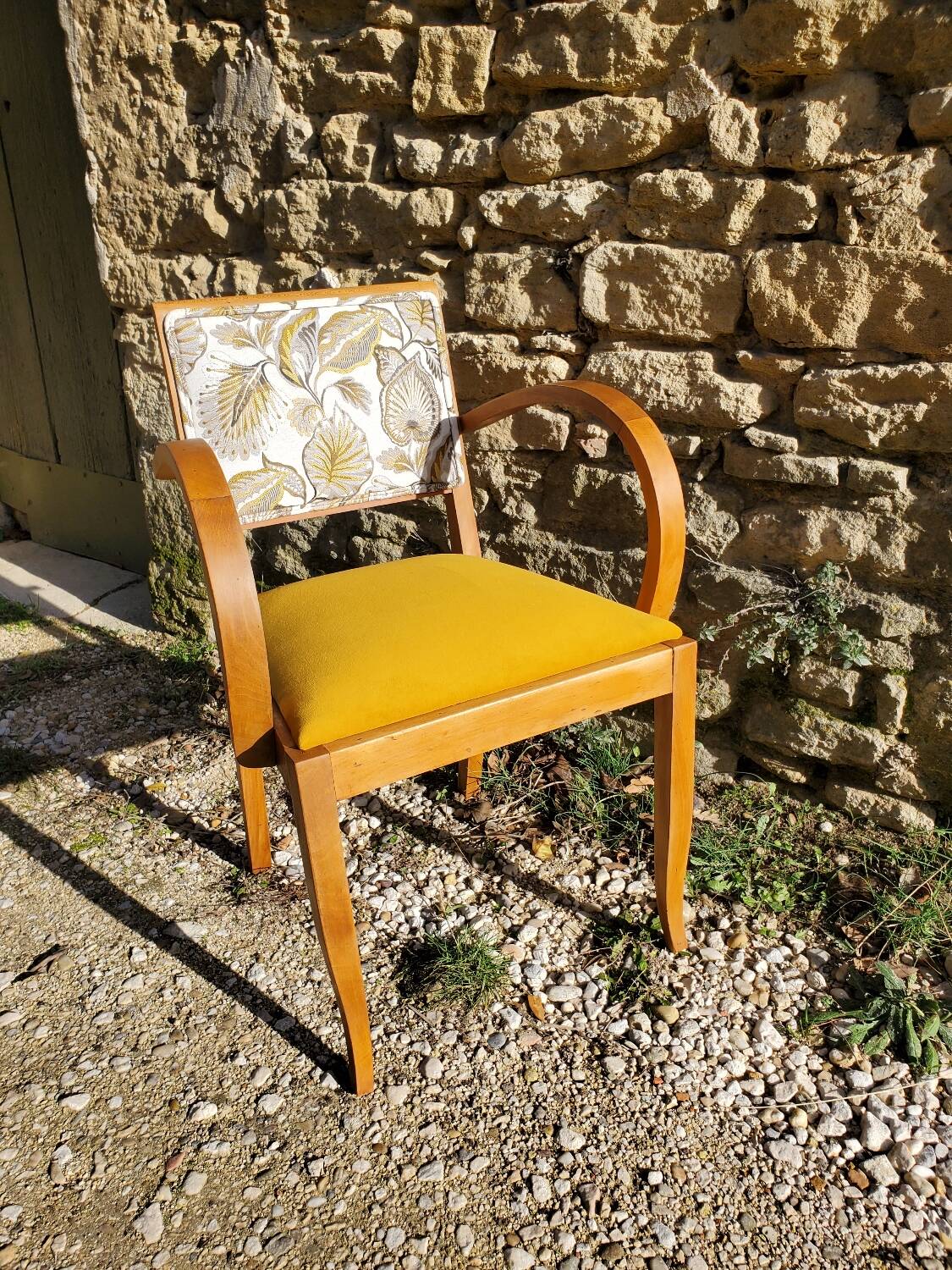 Yellow velvet Bridge armchair