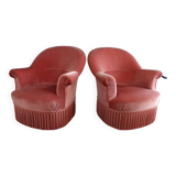 Pair of pink toad armchairs