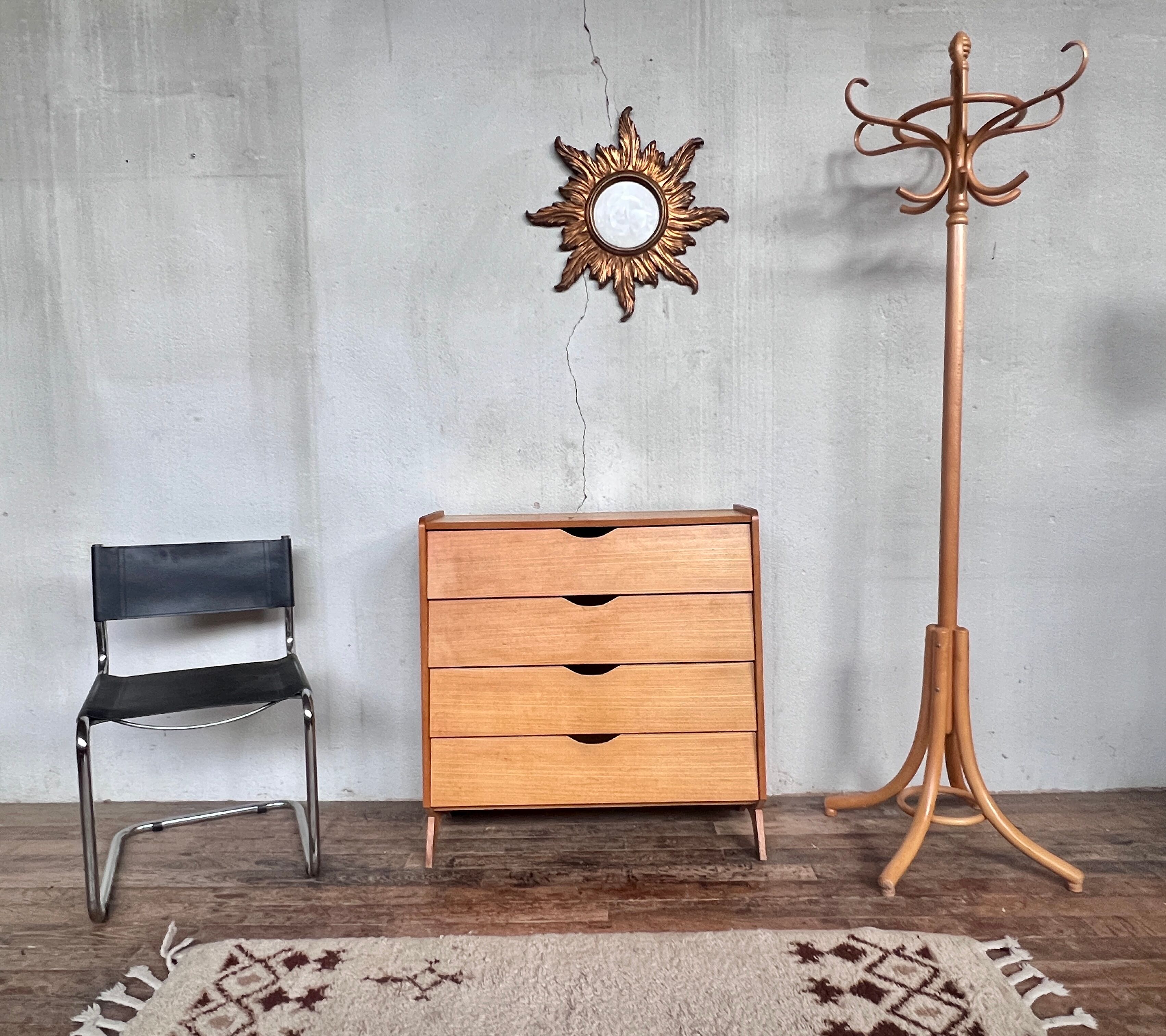 Modernist shoe cabinet 1960 in vintage ash