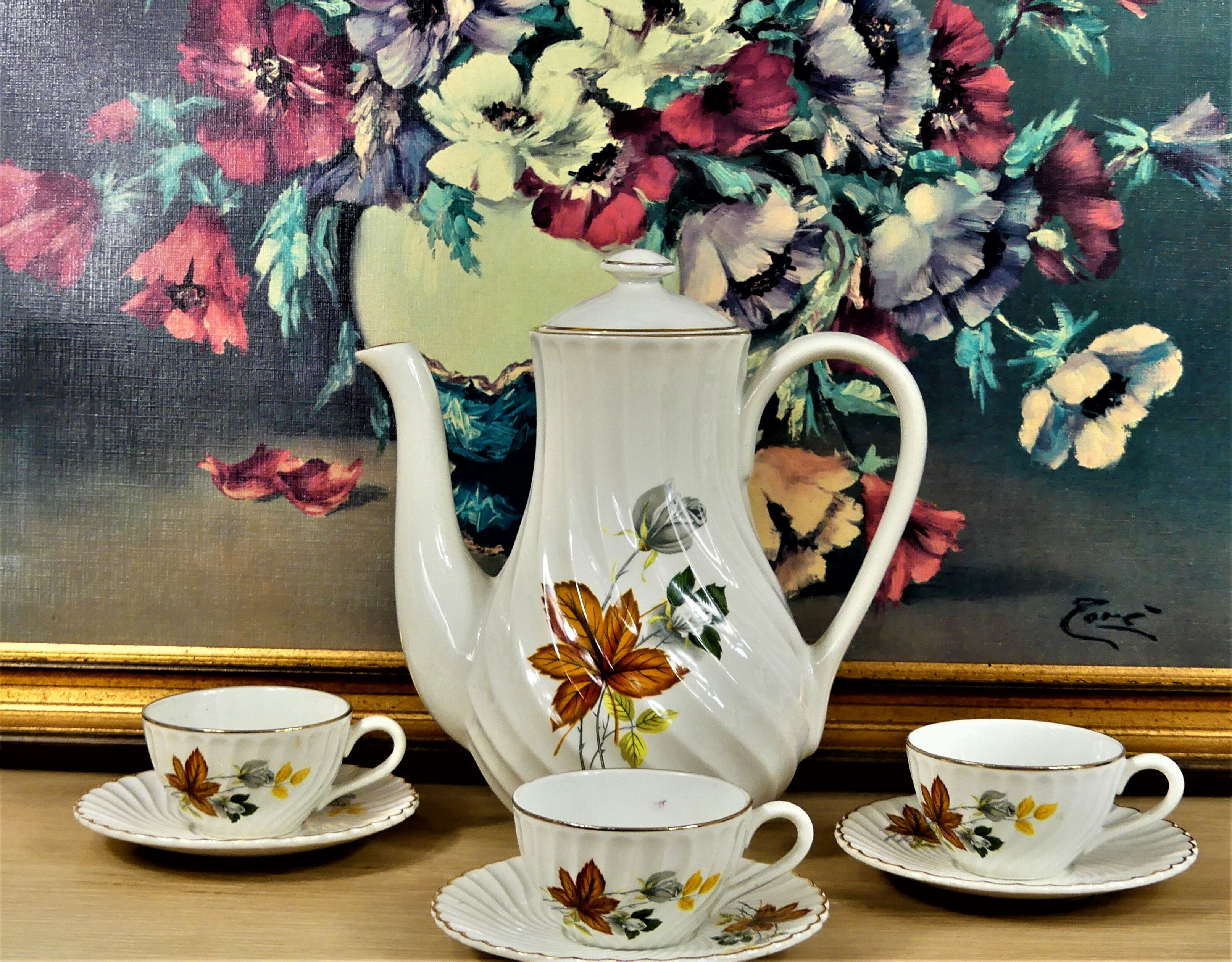 Coffee service Lunéville K.G-Coffee cups-dessert plates-Coffee maker