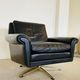Vintage Danish mid-century leather lounge chair in black leather by G. Thams 1975