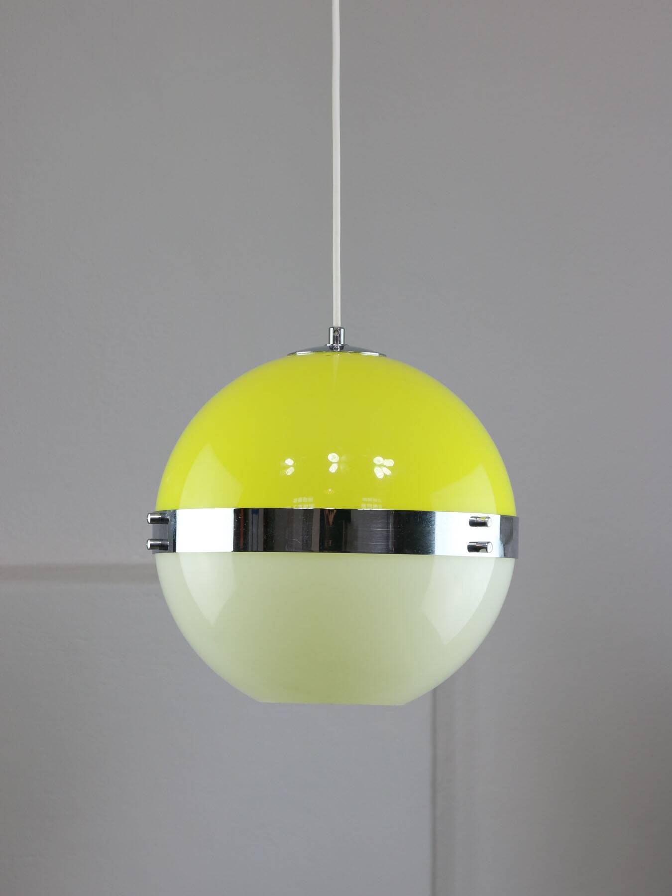 Space Age Italian Yellow Pendant Lamp, 1970s