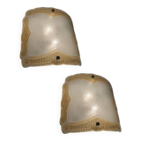 Large Murano Glass Sconces/ Flushmounts Set of 2